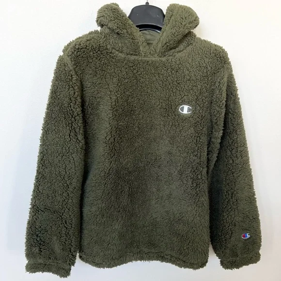Cargo olive champion hoodie hotsell